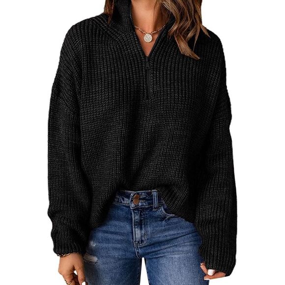 Casual Quarter Zip Sweater  - Picture 1 of 3